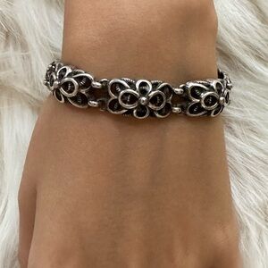 Brighton Silver Floral Link Bracelet
